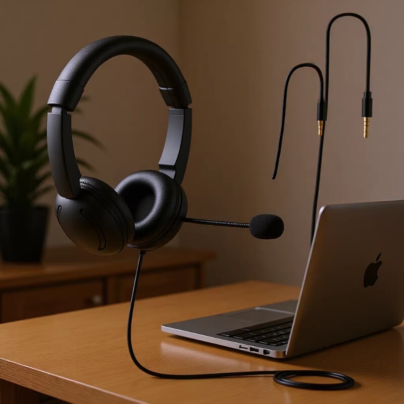 Teamsenc Noise-Cancelling Headset for Customer Service, E-Learning, Online Classes, Office Work, Computer Games, Foreign Trade, Cross-Border Factory Direct Sales