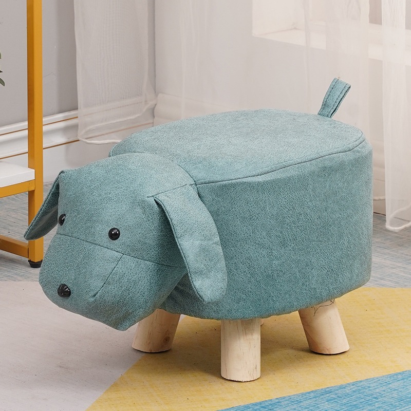 Fábrica directa taburetes para niños taburetes para animales taburetes de madera sólida para cambiar zapatos taburetes creativos pequeños taburetes de casa sala de estar dibujos animados lindos