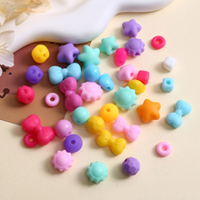TPR软胶糖果色蝴蝶结大孔桃心散珠儿童diy串珠手链手机链配件批发