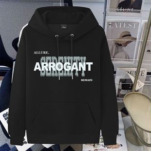 Heavy Chinese cotton fleece-lined soft anti-pilling fabric autumn and winter loose drop-shoulder fashion brand hooded sweater couple wear fashion