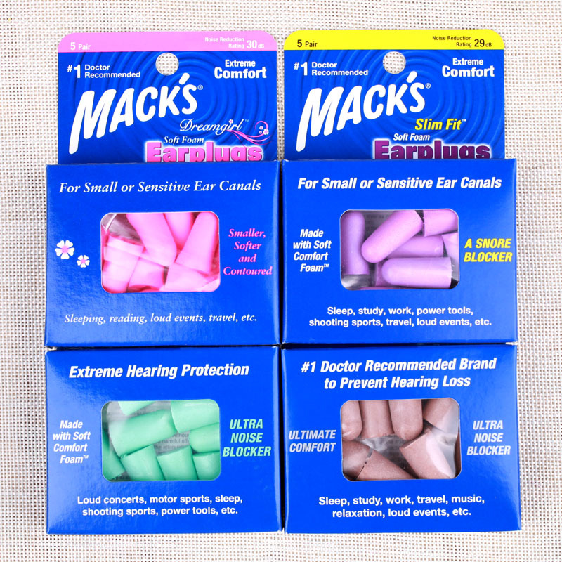 5副装美国MACK'S泡棉耳塞防噪音隔音降噪睡觉神器学习专用呼噜声