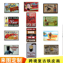 欧美复古做旧3020铁皮画酒吧餐厅会所卧室装饰画Tin Sign跨境专卖