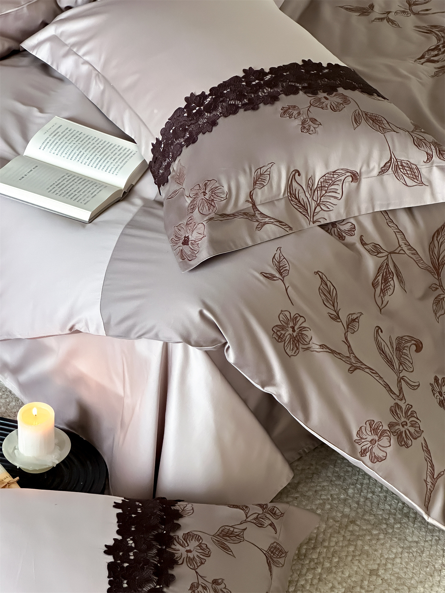 Nordic Vintage Four Piece Bedding Set Romantic Luxury Duvet Cover_voghion.com