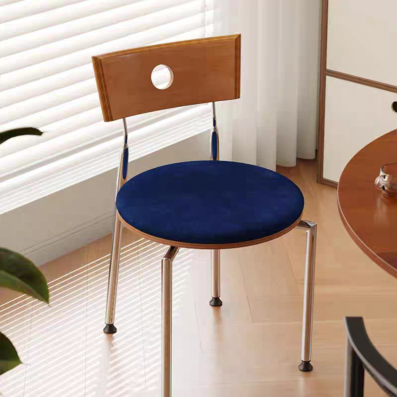 Vintage Dining Chair with Solid Wood Backrest, Popular Retro Chair for Small Spaces, Designer Chair for Home Dining Table