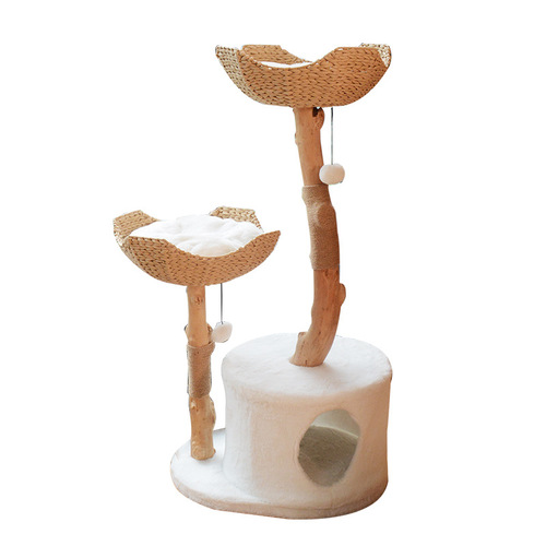 Cat climbing frame solid wood luxury tree trunk cat nest integrated cat scratching post cat tree luxury villa cat jumping platform cat toy