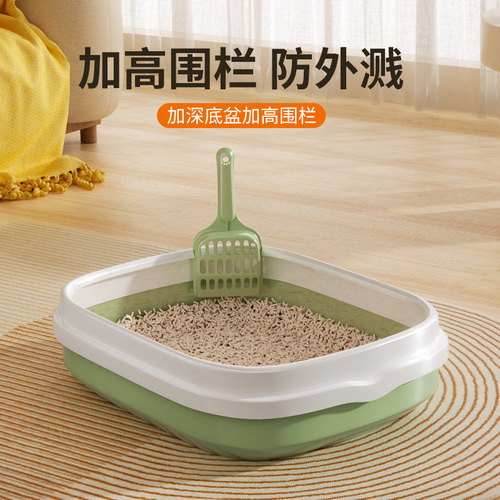 Large, Thickened Semi-Closed Litter Box with Odor Control and Splash Prevention for Kittens - Comprehensive Cat Supplies