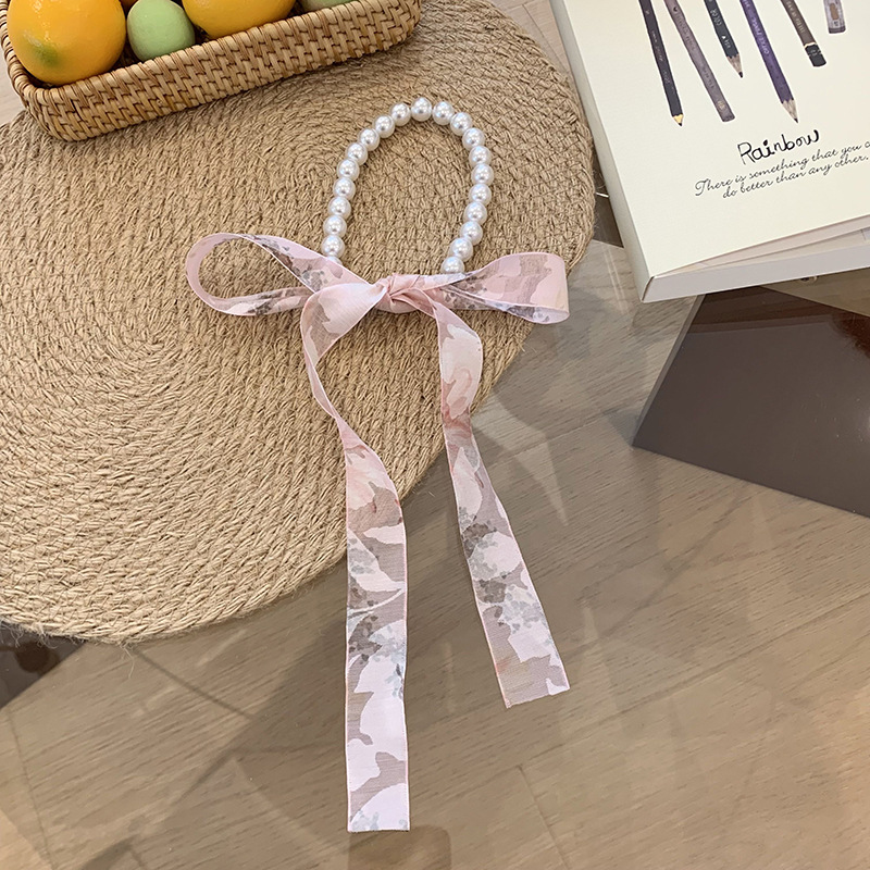 Collar de perlas nueva pulsera flor trenzada decoración pequeña bufandas trenzadas cinta atar cabello bufandas al por mayor