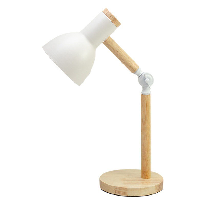 Lámpara de mesa nórdica para ojos dormitorio escritorio dormitorio simple lámpara de noche chica macaron lámpara de madera