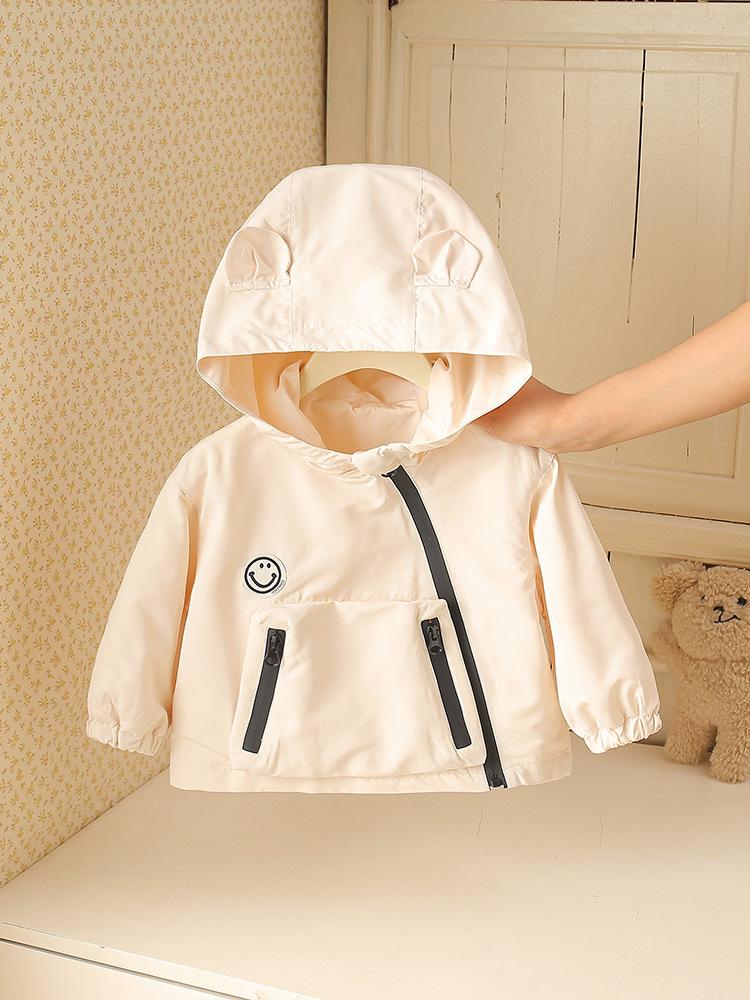 Chaqueta de asalto para niños primavera y otoño 1 nueva ropa con chaqueta encapuchada suelta coreana chaqueta de bebé 3