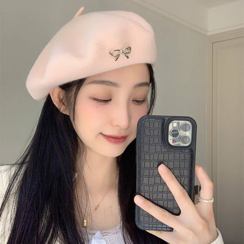 黑色八角贝雷帽子女秋冬大头围显脸小画家帽高级感时尚百搭报童帽|undefined