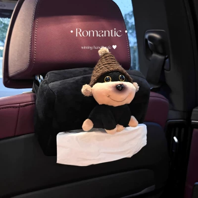 Bee Puppy Creative Car: Car tissue box/set - coffee-hat-puppy-tissue-box-seat-hanging-type