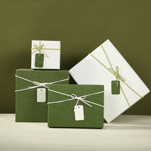极简风小清新抹茶绿礼品盒 复古轻奢风生日礼物服饰仪式感包装盒