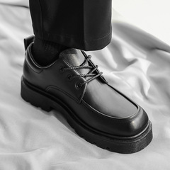 方頭皮鞋男鞋春季新款森系低幫小皮鞋青春休閒鞋shoes大頭皮鞋