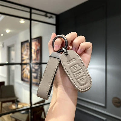 q2l high-end a4/a5/a6/a7/a8 buckle, Car key bag - audi-c-elephant-gray-simple-belt