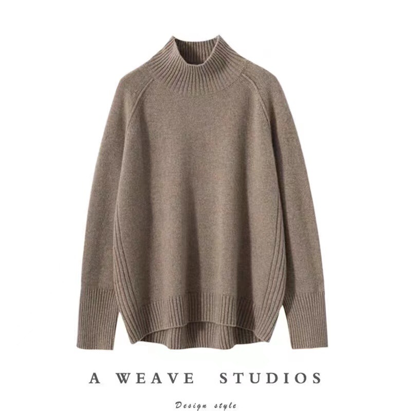 Faye Wong's Same Turtleneck Pure Wool Sweater Autumn and Winter New Thickeneded Sweater Loose Knitted Inner Layering Shirt Large Size