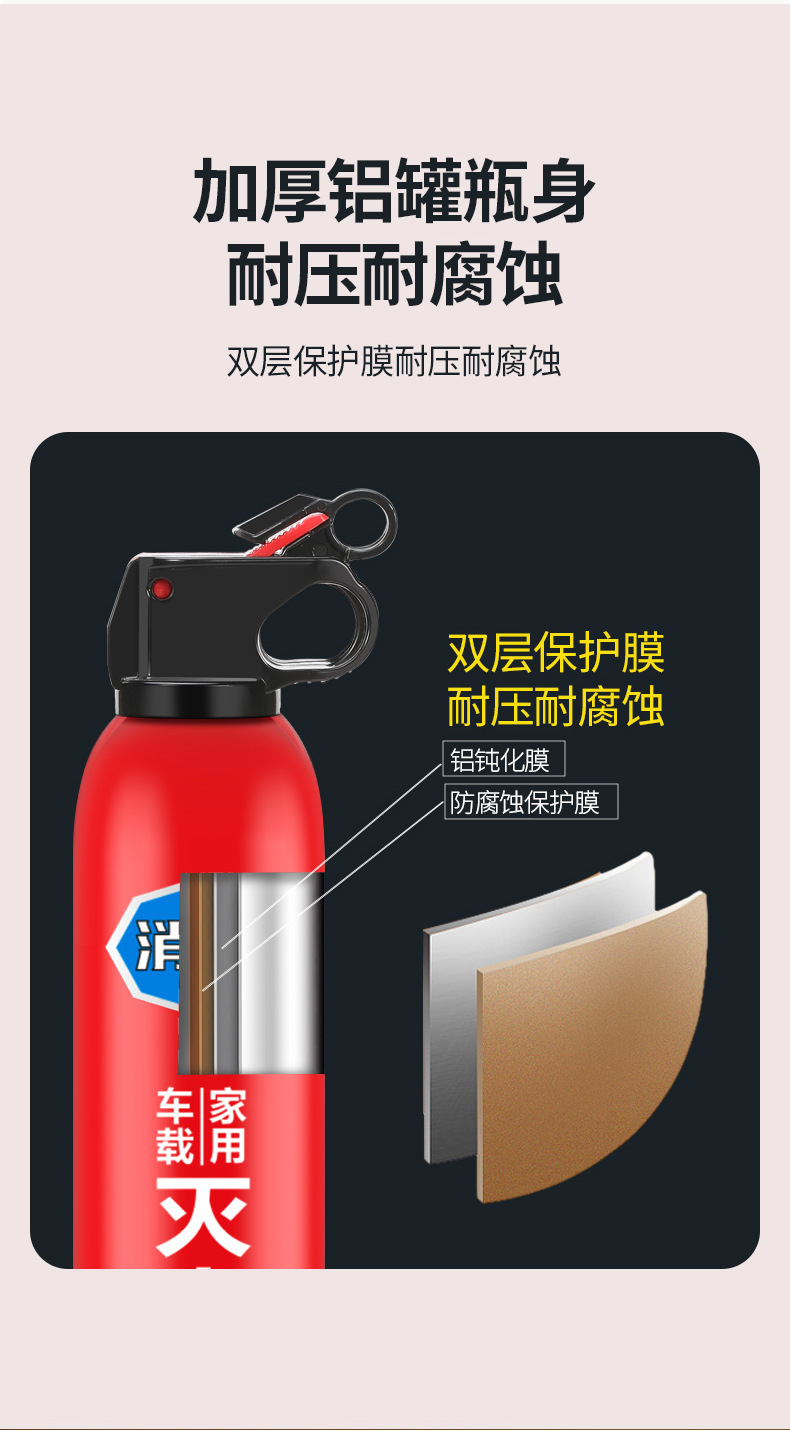 Xiaobao 13B Vehicle-Mounted Water-Based Fire Extinguisher for Private Cars, Small and Convenient, Annual Vehicle Inspection Fire Equipment, Genuine Product