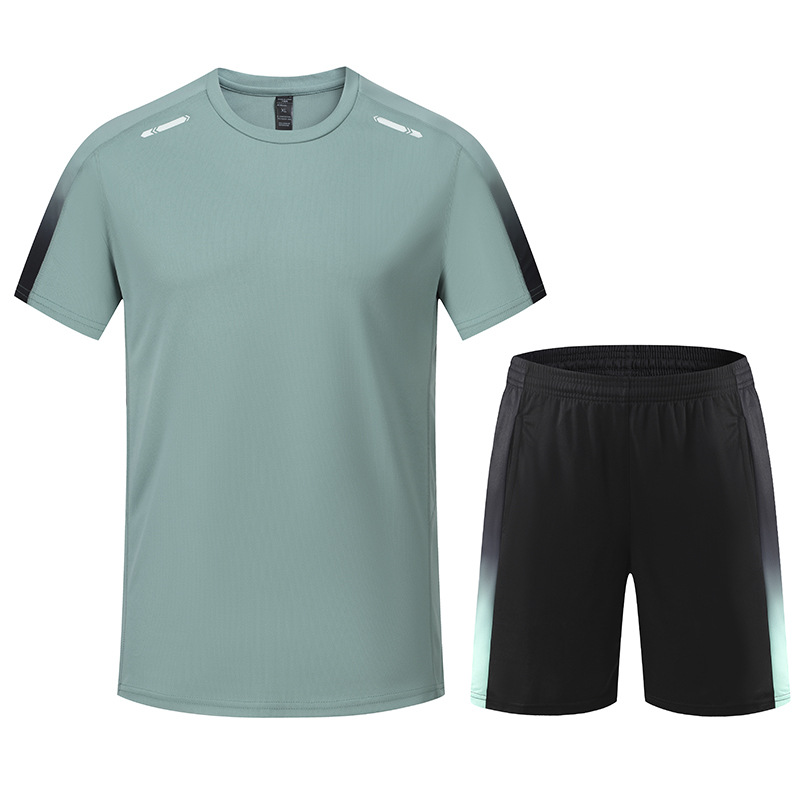 Traje de ropa deportiva Camiseta de manga corta de verano de secado rápido y transpirable Pantalones cortos de entrenamiento de baloncesto para correr por la mañana Ropa de gimnasio 680