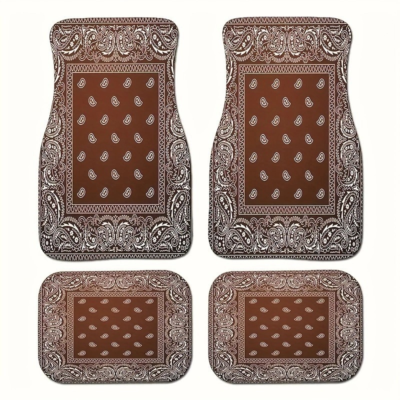 Cross-Border Bohemian Four-Piece Car Floor Mats for Main and Passenger Front and Rear Floor Mats Amazon Temu Dropshipping Floor Mats