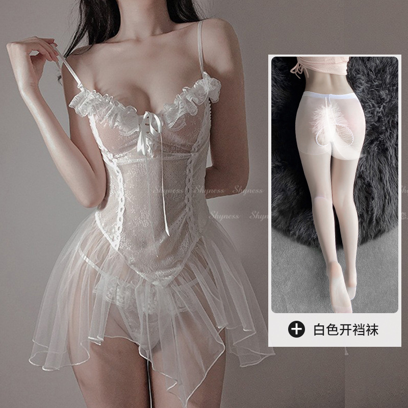 흰색 + 흰색 오픈 양말