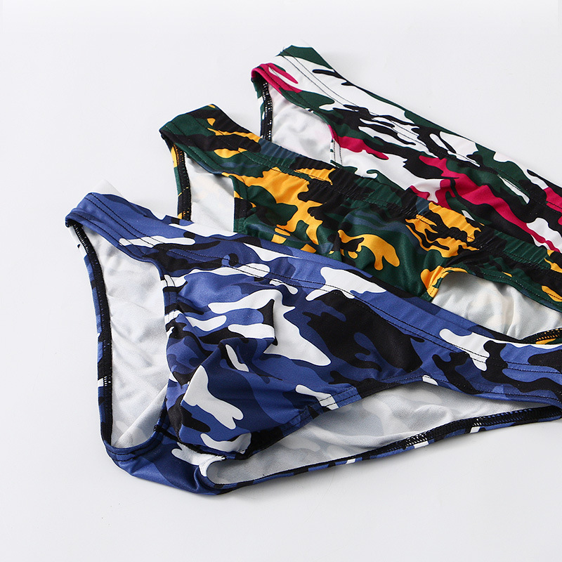 Cross-Border Men's underwear shorts European size pants fashionable loose wear-resistant triangle camouflage casual sports briefs