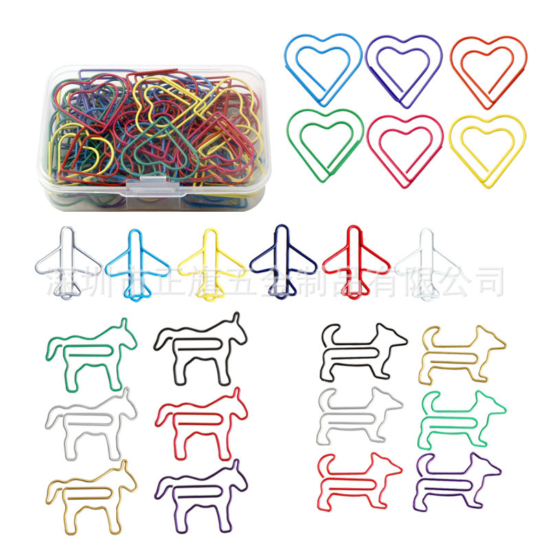 Color transfronterizo metal animal en forma de clip de papel forma creativa clip de papel Oficina marcador titular caja traje