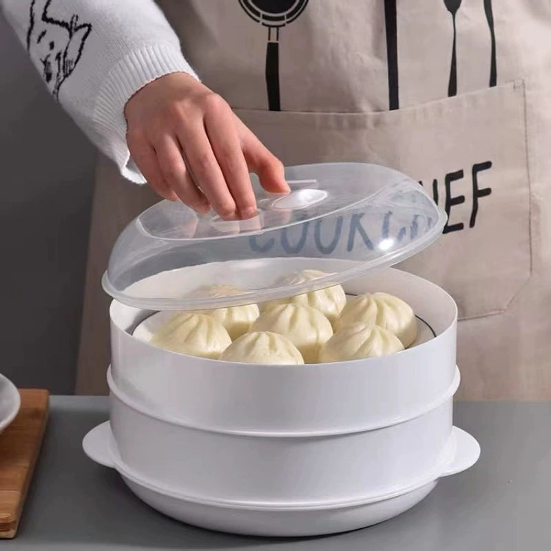 Special steamer for microwave oven steamer with lid, multi-layer thickened multi-functional household heating steamer steamer steamer steamed rice with high temperature resistance