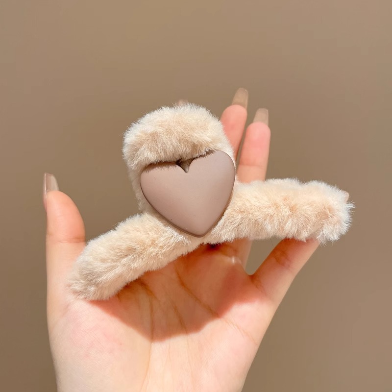 4#Corazón beige-marrón-11cm