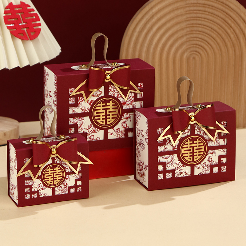 Caja de dulces de boda atmósfera caja de regalo de dulces portátiles caja de embalaje de boda caja vacía caja de cartón bolsa de dulces de boda