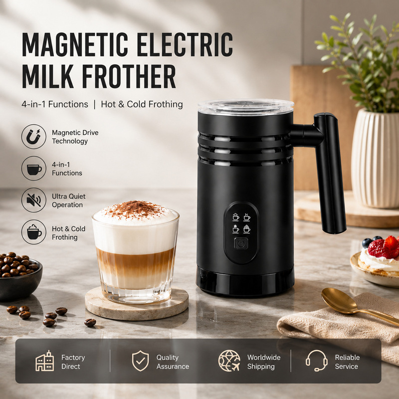 Fully Automatic Milk Frother, Household Hot and Cold Multifunctional Coffee Machine, 4-in-1 Electric Milk Frother Wholesale