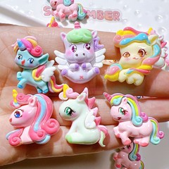 漫画虹ユニコーン樹脂部品diy手作りヘアピンヘッドロープ携帯電話ケース電気自動車材料卸売り