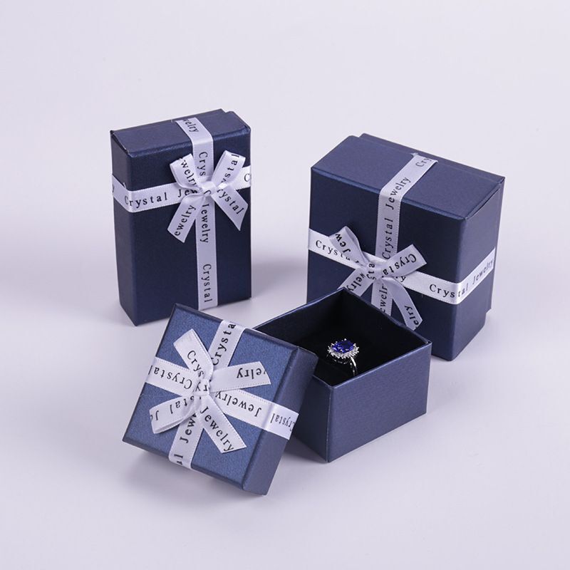 Jewelry bow ribbon packaging box bracelet necklace earrings ring packaging box jewelry box in stock manufacturers wholesale
