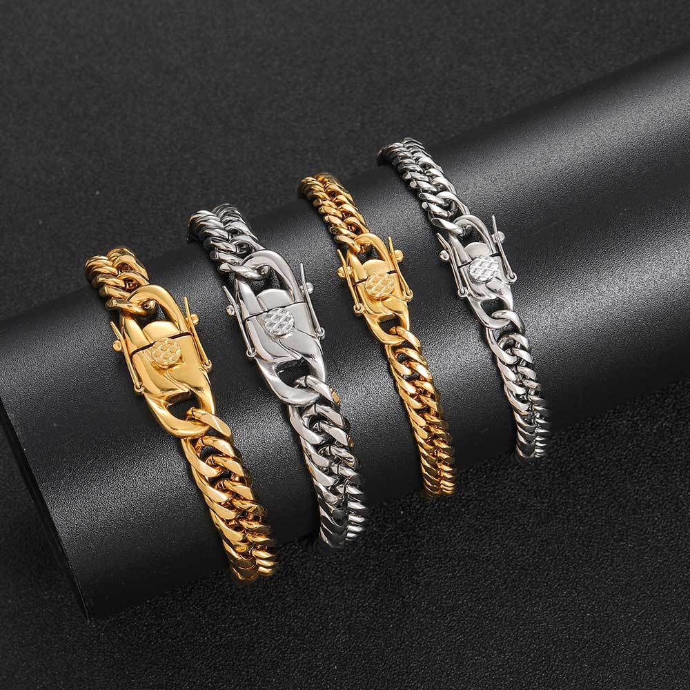 105g Weight Bracelets, Necklace Classification 1 Piece Quantity Daily Occasion Stainless Steel Material Geometric Pattern Unisex Gender Plating Design Simple Style Style Simple Style Geometric Stainless Steel Plating Bracelets Necklace 1 Piece 2
