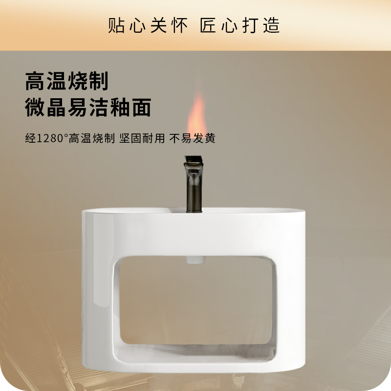 Crema de viento colgante tipo pared lavabo cerámico elíptico lavabo