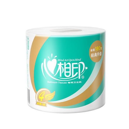 Xinxiangyin roll 4 layers 180g household roll paper napkin toilet paper toilet paper 27 rolls full box family pack