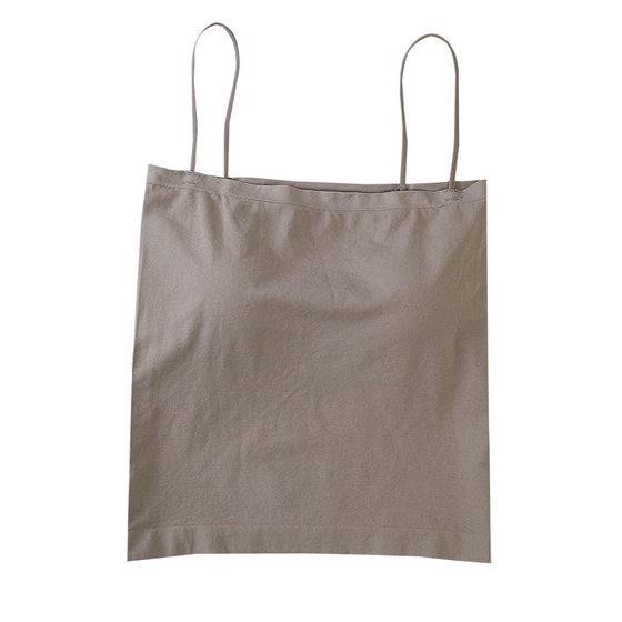 One-piece fixed Cup solid color camisole seamless no steel ring backing outer wear thin shoulder strap beautiful back wrap breast tube
