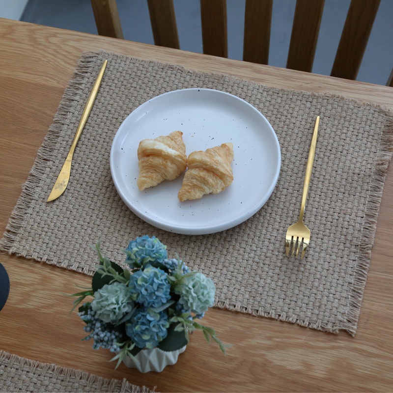 Artística elementos nórdicos cojín de yute cojín foto gourmet cojín de mesa ins cojín de aislamiento térmico venta directa de fábrica transfronteriza