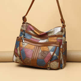 新款软皮多层大容量妈妈包百搭女包厂家批发时尚中年妈咪单肩包