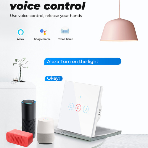 Tuya Smart Home WiFi Touch Wall Switch Light Mobile APP Voice Timing Control 433 Remote Control