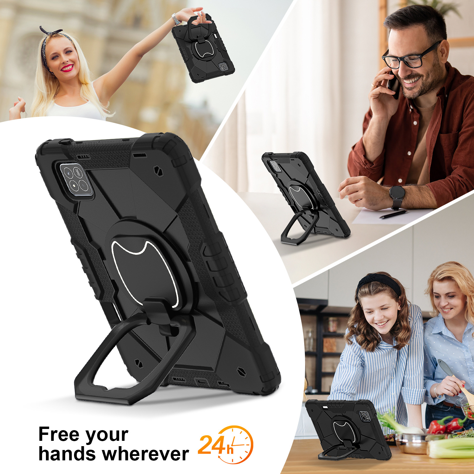 Funda para Tableta con Ranura para Lápiz para Xiaomi Pad 7 / Pad 7 Pro, A prueba de golpes, Con soporte, Anti-caída