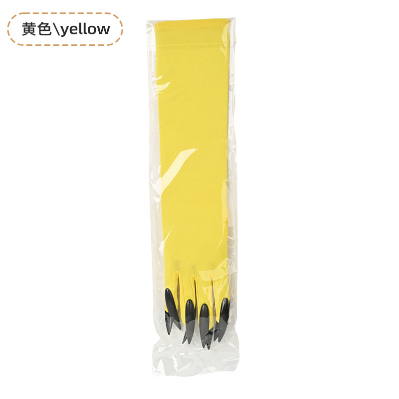 Guantes de garra de Halloween, uñas de lentejuelas negras, accesorios de cosplay de Hollowen, guantes de uñas largas