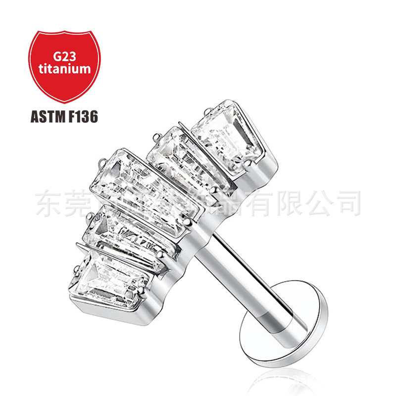 Pointed titanium steel lip stud product view