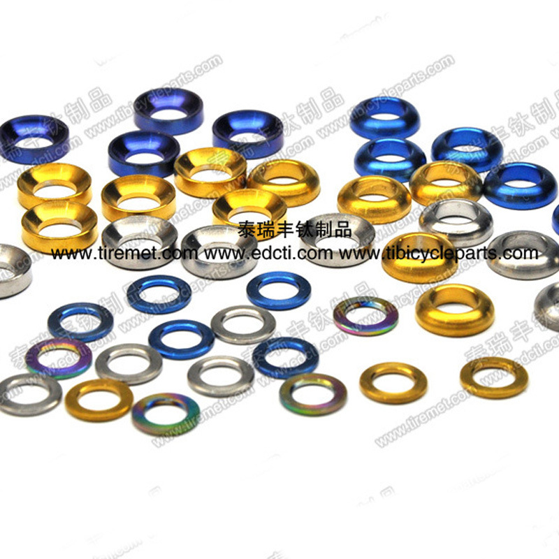 チタン合金フラットガスケットm5/m6マウンテンバイク道路tc4カラーチタンガスケットチタンマットチタンワッシャー