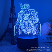 跨境3D小夜灯剑风传奇Berserk Guts创意氛围礼品灯触控遥控16色