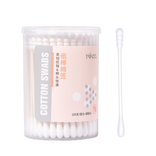 Chuanqi'er double-headed cotton swab spiral head cotton swab disposable ear cotton swab makeup household cleaning cotton swab