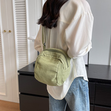水洗帆布新款包包女2023新款复古单肩包时尚贝壳包学生手机包小包
