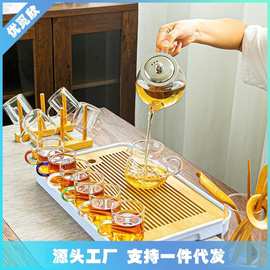 茶具一套耐热玻璃功夫茶具套装家用泡茶器带把红茶花茶壶办公茶壶