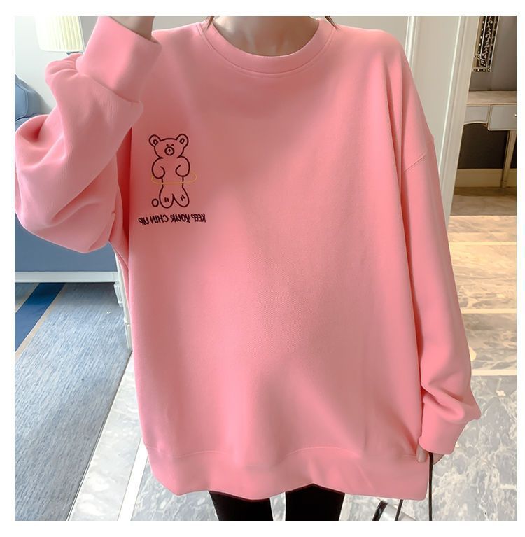 Maternity Autumn Fake Two Tops And Sweaters For Pregnant Women Cartoon Pattern Hoodies For Nursing Mothers Breastfeeding Poleron