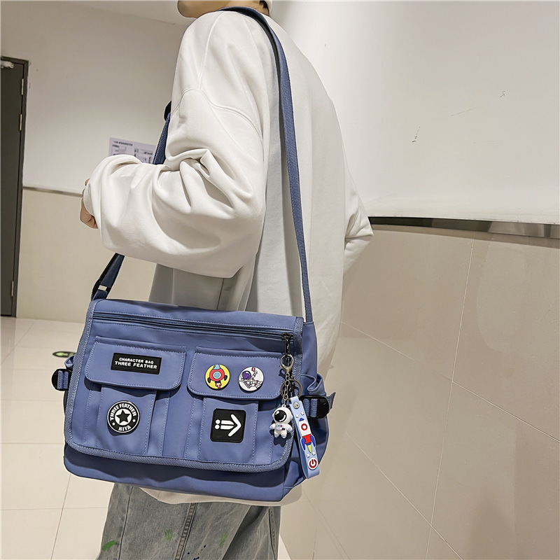 2026 Spring New Simple Briefcase Trendy Bag Japanese Style Multifunctional Men's Crossbody Bag Large Capacity Women's Shoulder Bag