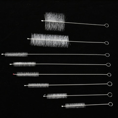 304 stainless steel nylon cleaning brush straw high density brush bottle mouth brush inner hole long handle cleaning tool