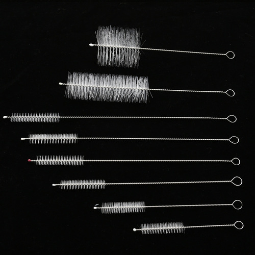304 stainless steel nylon cleaning brush straw high density brush bottle mouth brush inner hole long handle cleaning tool